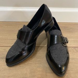 Nine West Norella Monkstrap Black Gray Loafers Exc
